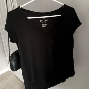 Black American Eagle V-Neck Top